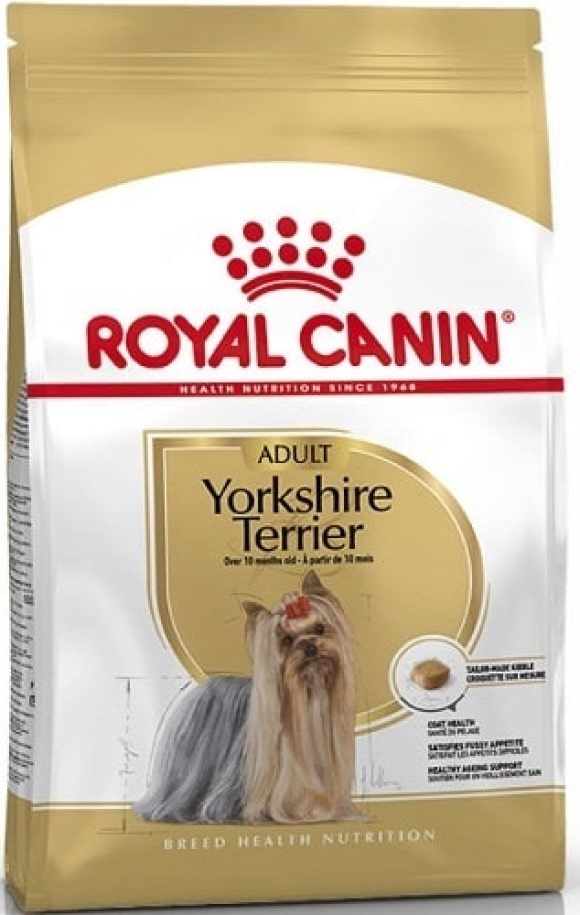 Полнорационный корм для собак породы йоркширский терьер в возрасте от 10  месяцев.